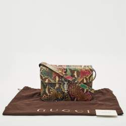 Gucci Multicolor Python Jackie Flap Crossbody Bag