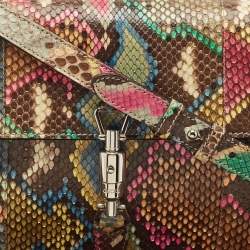 Gucci Multicolor Python Jackie Flap Crossbody Bag