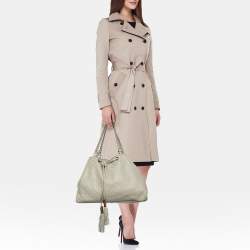 Gucci Cream Guccissima Leather Large Peggy Drawstring Tote