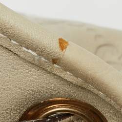 Gucci Cream Guccissima Leather Large Peggy Drawstring Tote