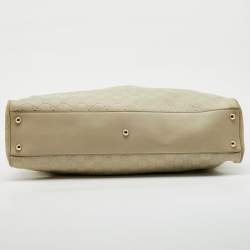 Gucci Cream Guccissima Leather Large Peggy Drawstring Tote