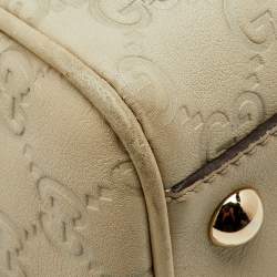 Gucci Cream Guccissima Leather Large Peggy Drawstring Tote
