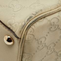 Gucci Cream Guccissima Leather Large Peggy Drawstring Tote