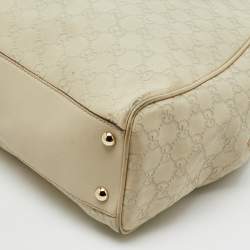 Gucci Cream Guccissima Leather Large Peggy Drawstring Tote