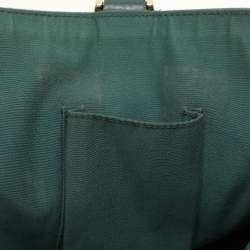 Gucci Beige/Green GG Canvas and Leather Medium Abbey Tote