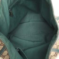 Gucci Beige/Green GG Canvas and Leather Medium Abbey Tote