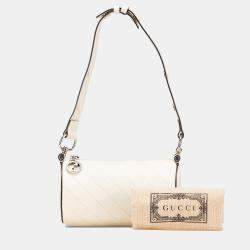 Gucci White Mini Leather Blondie Shoulder Bag