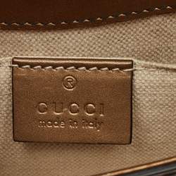Gucci Bronze Guccissima Patent Leather Mini Emily Chain Shoulder Bag