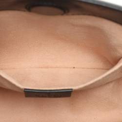 Pre Owned Gucci Black Leather Mini Nymphaea Bamboo Top Handle Bag