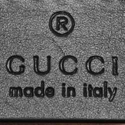 Pre Owned Gucci Black Leather Mini Nymphaea Bamboo Top Handle Bag