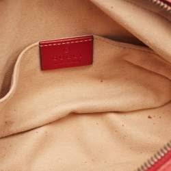 Gucci Red Matelassé Leather GG Marmont Belt Bag