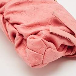 Gucci Pink Guccissima Leather Large Hysteria Clutch