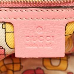 Gucci Pink Guccissima Leather Large Hysteria Clutch