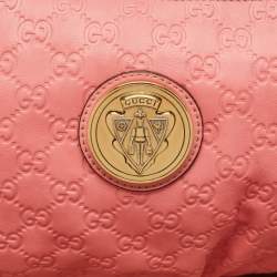 Gucci Pink Guccissima Leather Large Hysteria Clutch