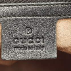 Gucci Black Matelasse Leather Medium GG Marmont Shoulder Bag