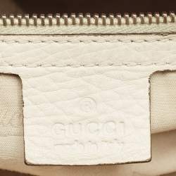 Gucci Off White/beige GG Canvas Medium Bamboo Bar Tote