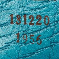 Gucci Beige/Teal Blue GG Supreme Canvas and Leather Vertical Tote
