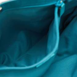 Gucci Beige/Teal Blue GG Supreme Canvas and Leather Vertical Tote