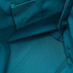 Gucci Beige/Teal Blue GG Supreme Canvas and Leather Vertical Tote