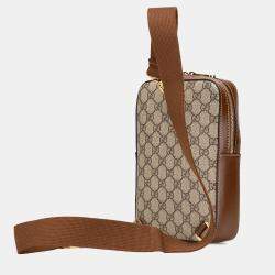Gucci Brown GG Supreme Interlocking G Sling Bag