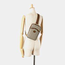Gucci Brown GG Supreme Interlocking G Sling Bag