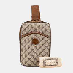 Gucci Brown GG Supreme Interlocking G Sling Bag