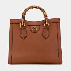 Gucci Brown Leather Small Bamboo Diana Satchel