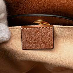 Gucci Brown Leather Small Bamboo Diana Satchel