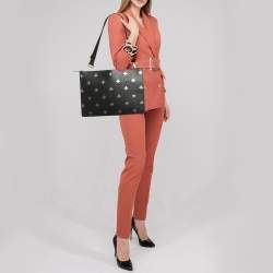 Gucci Black Leather Bee Star Messenger Bag