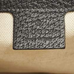 Gucci Black Leather Bee Star Messenger Bag