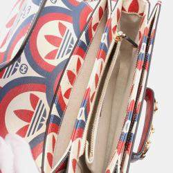 Gucci Red White Adidas Horsebit 1955 Leather Shoulder Bag