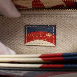 Gucci Red White Adidas Horsebit 1955 Leather Shoulder Bag