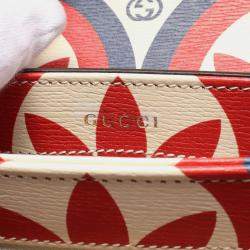 Gucci Red White Adidas Horsebit 1955 Leather Shoulder Bag