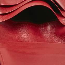 Gucci Red Matelassé Leather GG Marmont Card Case
