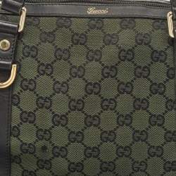 Gucci Green GG Canvas Abbey D-Ring Tote