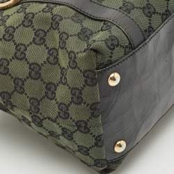 Gucci Green GG Canvas Abbey D-Ring Tote