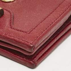 Gucci Burgundy Leather Bamboo Diana Card Case