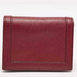Gucci Burgundy Leather Bamboo Diana Card Case