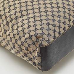 Gucci Blue/Beige GG Canvas Vertical Shopper Tote