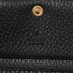 Gucci Black Leather GG Marmont Flap Card Case