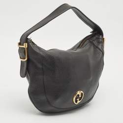 Gucci Black Leather 1973 Hobo