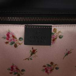 Pre Owned Gucci Black Limited Edition Medium Calfskin Acrylic Classic 2 Top Handle Bag