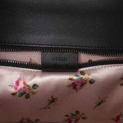 Pre Owned Gucci Black Limited Edition Medium Calfskin Acrylic Classic 2 Top Handle Bag