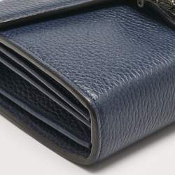Pre Owned Gucci Navy Blue Leather Mini Dionysus Wallet On Chain