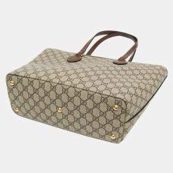 Gucci Beige Brown GG Supreme Tote Bag