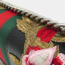 Gucci Black Leather Dionysus Flower Shoulder Bag