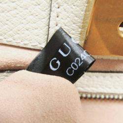 Gucci White Leather Sherry Line Totem Butterfly Shoulder Bag