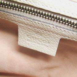 Gucci White Leather Sherry Line Totem Butterfly Shoulder Bag