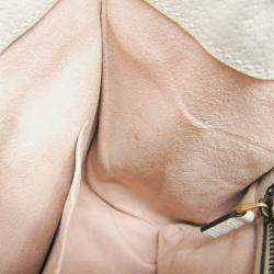Gucci White Leather Sherry Line Totem Butterfly Shoulder Bag