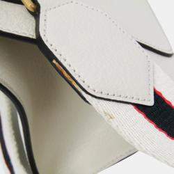 Gucci White Leather Sherry Line Totem Butterfly Shoulder Bag